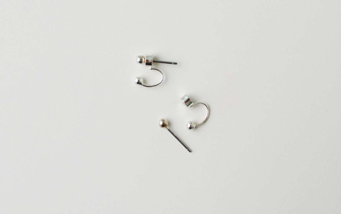 & Other Stories Orb Drop Back Earrings in Silver