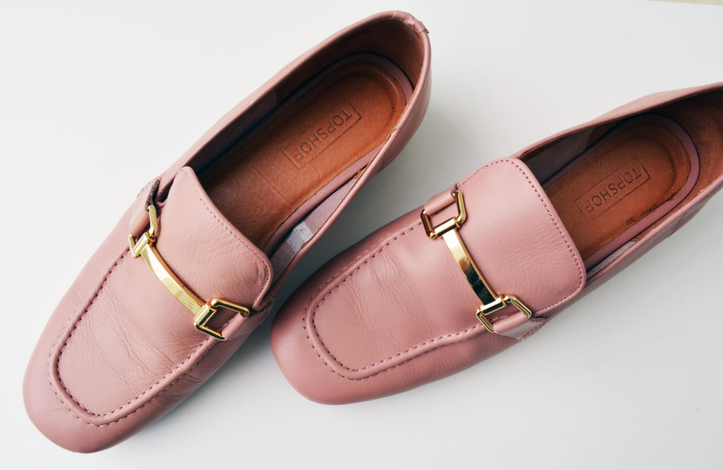 Topshop Karter Loafer in Blush 