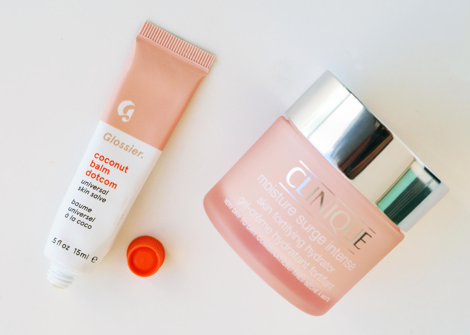 Clinique Moisture Surge Intense Skin Fortifying Hydrator, Glossier Coconut Balm Dotcom 