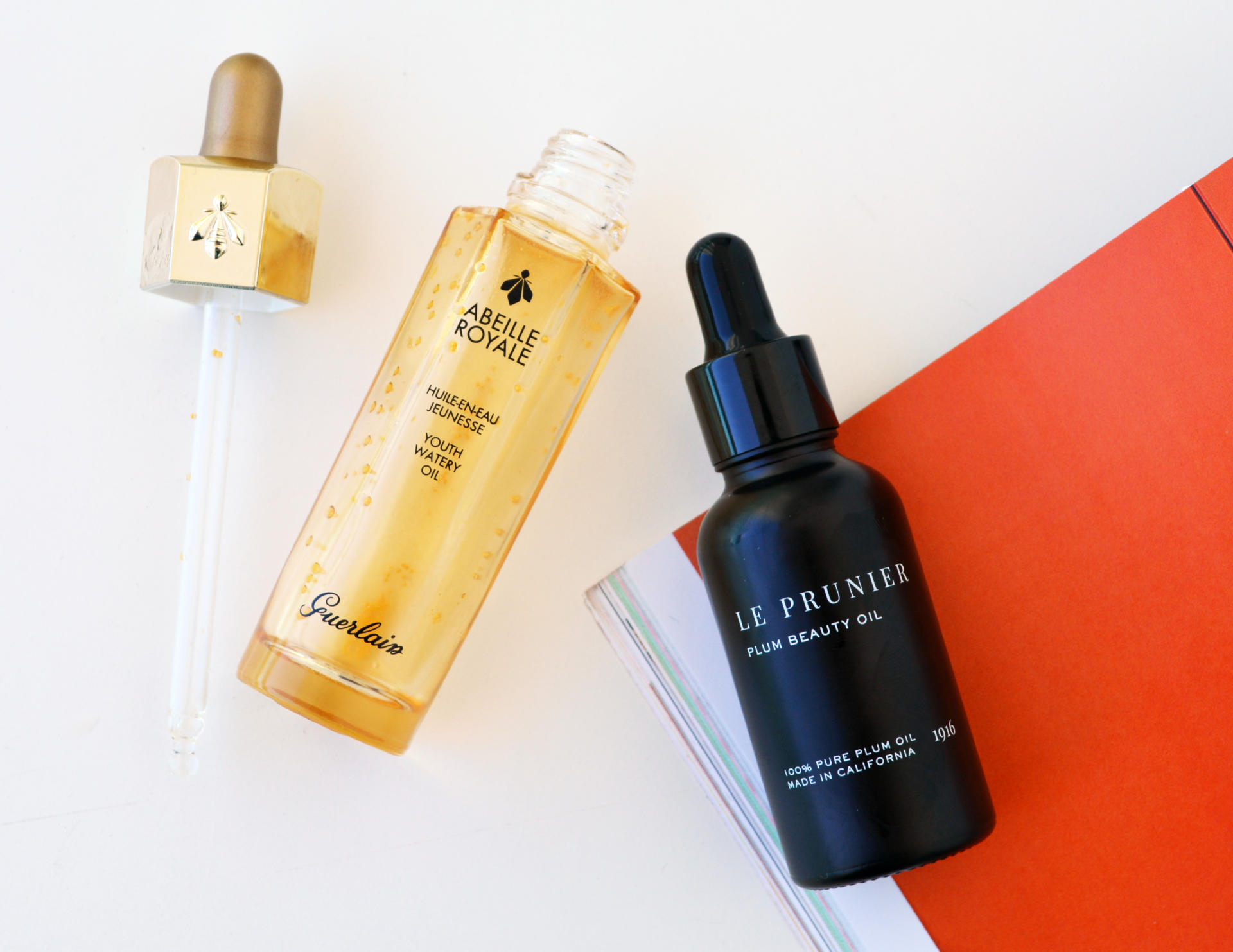 Le Prunier Plum Beauty Oil, Guerlain Abeille Royale Youth Watery Oil